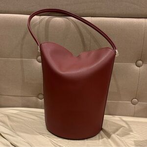 Elegant Burgundy Bucket Bag